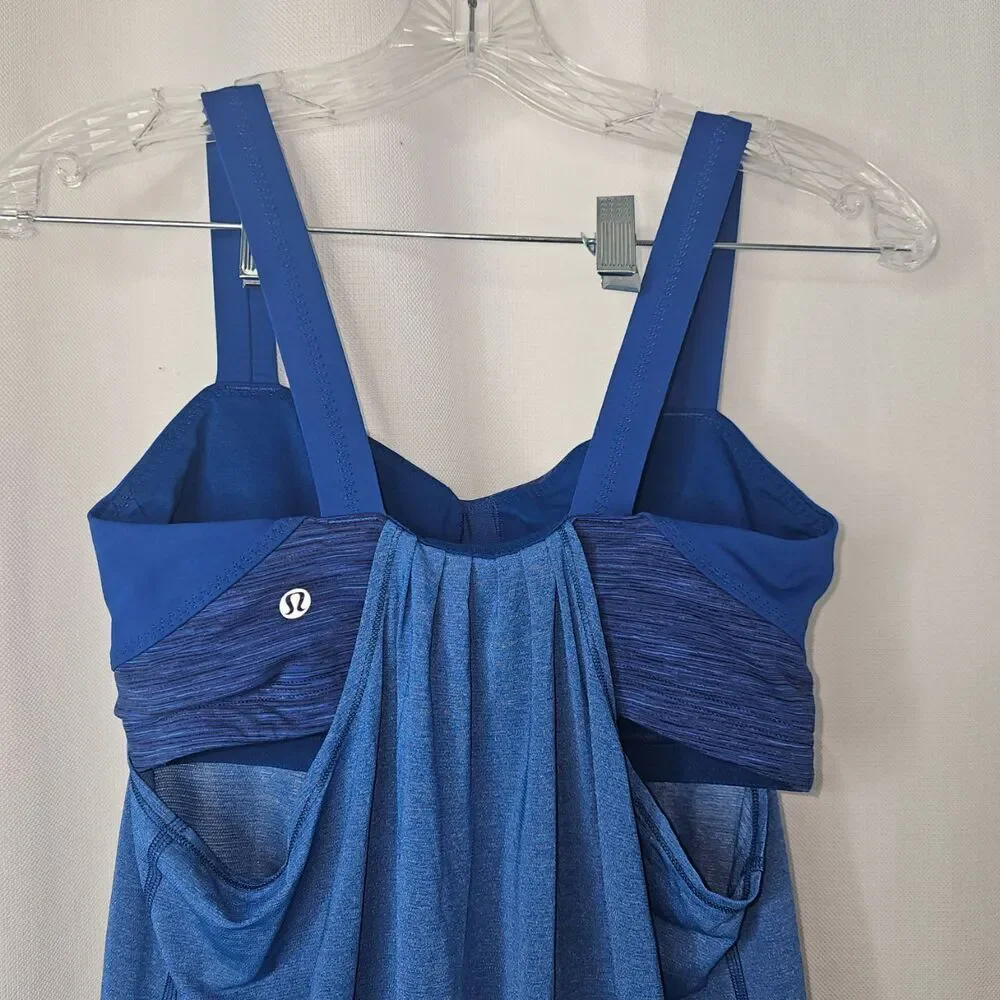 Lululemon Top Womens Eight Limitless Blue Ruched Empire Athletic Tank